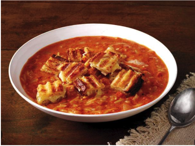 Easy Tomato Soup and Grilled Cheese Croutons By Ina Garten